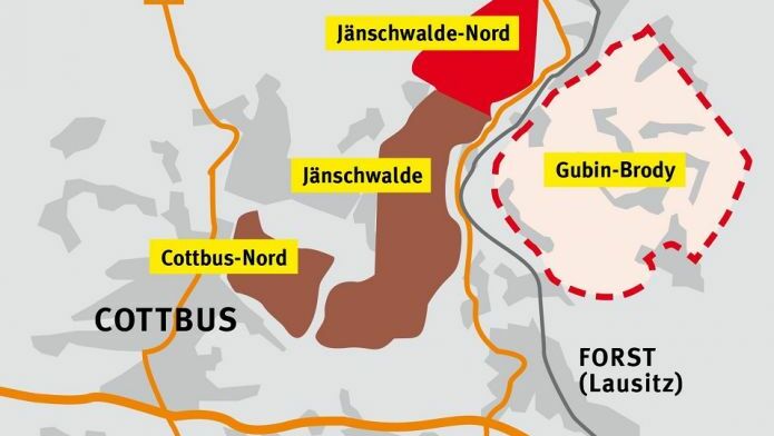 Eine Karte zeigt die Lage von Gubin-Brody in der Lausitz.